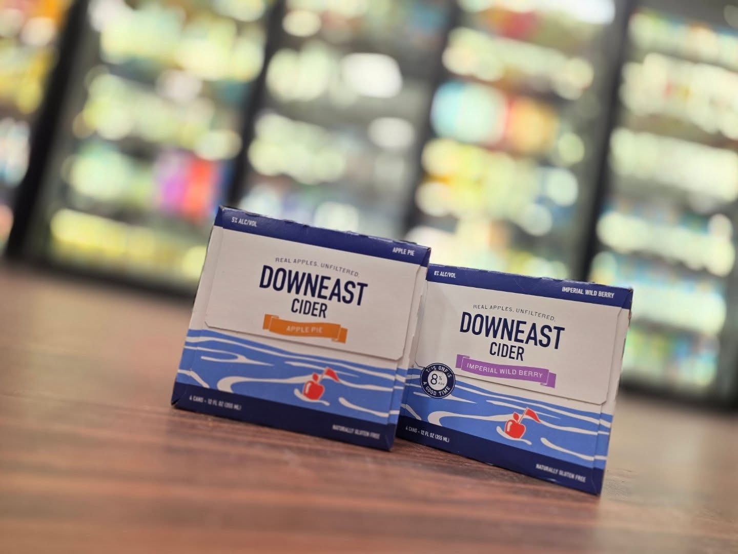 New look and new flavors of @downeastcider Apple pie and imperial wild berry now in store Redstone Liquors App and website