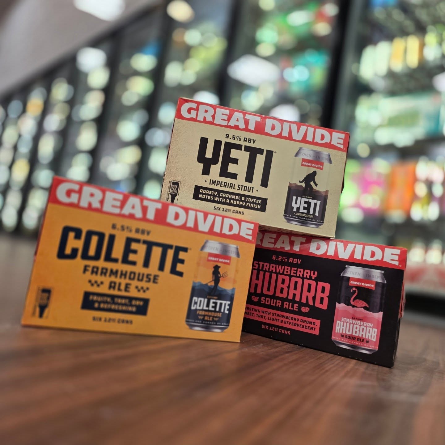 Reintroduction to @greatdividebrew their yeti imperial slaps (think i used that correctly), strawberry rhubarb sour and Collette Farmhouse round up the lineup in store Redstone Liquors App and website