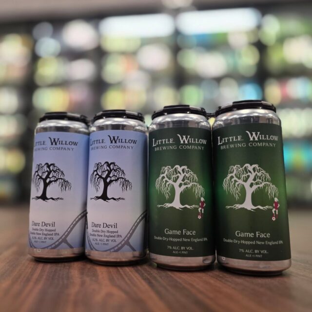 The latest drop.from @littlewillowbrewing brings back game face neipa and introduces dare devil dipa both in store Redstone Liquors App and website