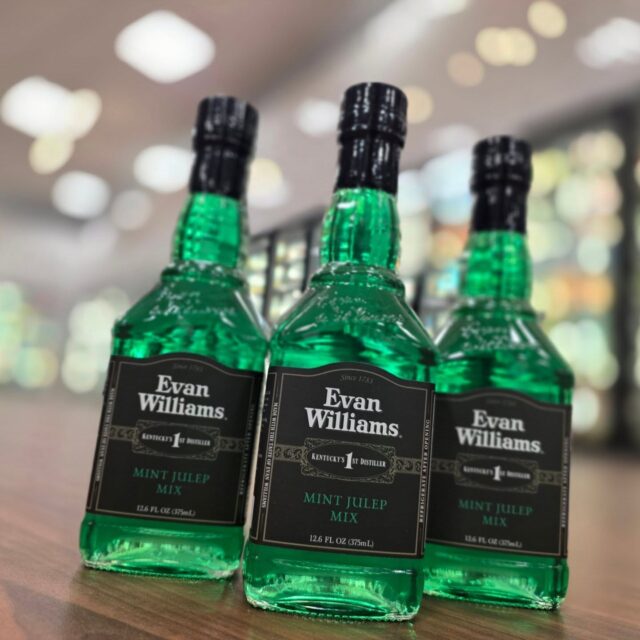 All stocked up on @evanwilliamsbourbon mint julip mix in time for this weekends bid race! #kentuckyderby In store Redstone Liquors App and website