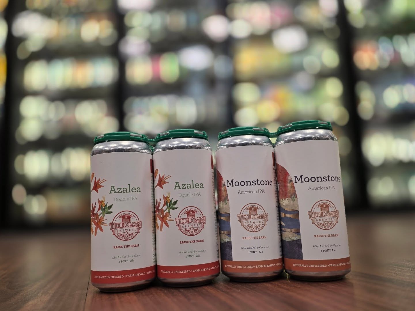 Fresh batch of @tiltedbarnbrewery Azaleas dipa and moonstone ipa both in store Redstone Liquors App and website