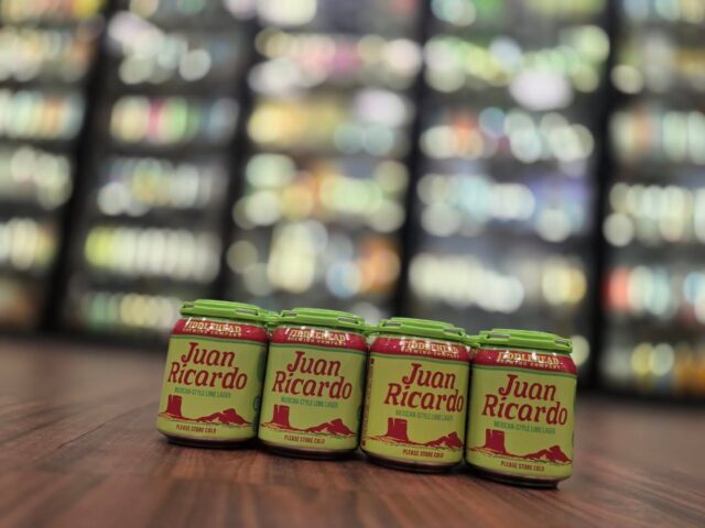 Juan recardo lager in mini 8oz cans from @fiddleheadbrewing now in store Redstone Liquors App and website