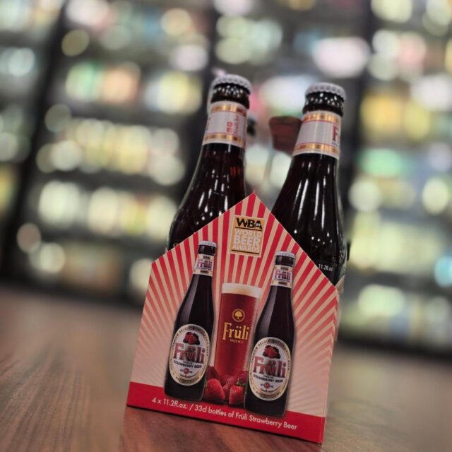 Looking for a fun fruity strawberry beer? Look no further world beer award winner @fruliusa belgian white with strawberry is now back in the chat in. Store Redstone Liquors App and website
