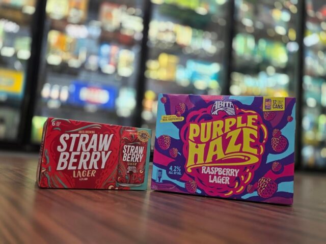 Strawberry lager from Abita back in the chat in store Redstone Liquors App and website