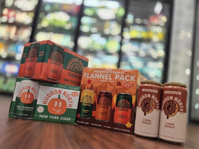 Ready or not.....Fall seasonals are starting to creep in!  @hudsonnorthcider with a drop of cider donut, toasted pumpkin, big pumpkin and new flannel pack are all in store Redstone Liquors App and website