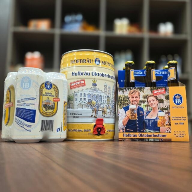 Oktoberfest bier from @hofbrauusa just landed in small medium and large sized options in store Redstone Liquors App and website