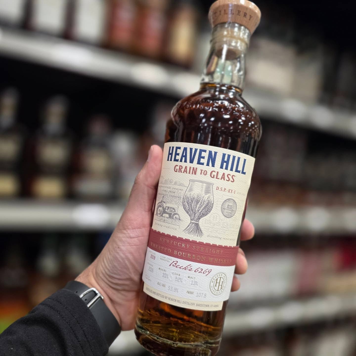 Small amount of @heavenhilldistillery grain to glass wheated now in store Redstone Liquors App and website