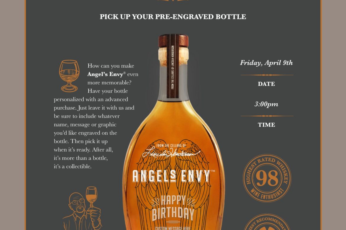 Personalized bottle of Angels Envy